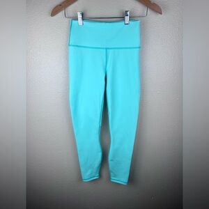 Fabletics 7/8 High Rise Leggings XS Aqua 24” Inseam